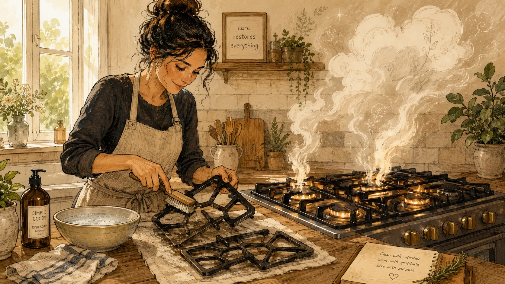 How to Clean Gas Cooktop Cast Iron Grates